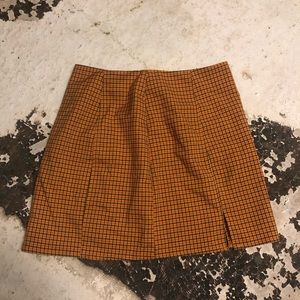 Urban outfitters orange plaid skirt